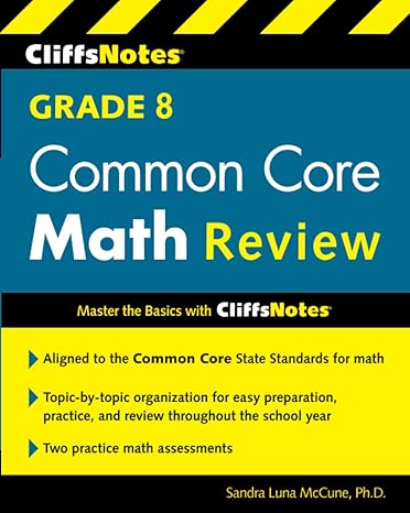 cliffsnotes grade 8 common core math review new edition sandra luna mccune 0544373340, 978-0544373341