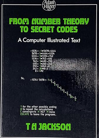 from number theory to secret codes 1st edition terence h jackson 0852740808, 978-0852740804