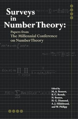 surveys in number theory papers from the millennial conference on number theory 1st edition bruce berndt ,m a