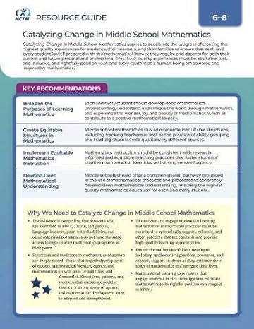 catalyzing change in middle school mathematics resource guide 1st edition nctm 1680540629, 978-1680540628