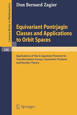 equivariant pontrjagin classes and applications to orbit spaces applications of the g signature theorem to