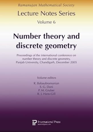 ramanujan lecture notes series vol 6 number theory and discrete geometry 1st edition various 1571461914,