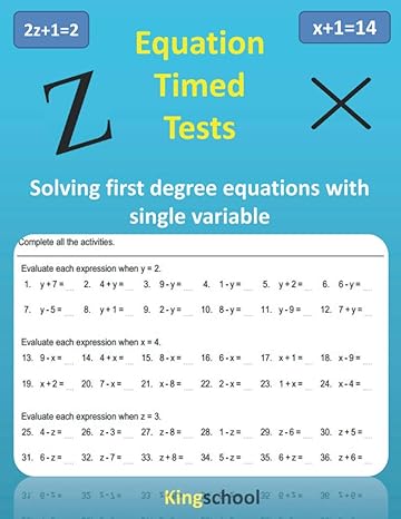 equation timed test solving first degree equations with single variable kingschool 1st edition kingschool