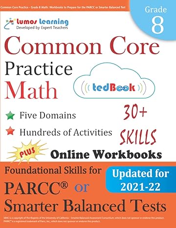 common core practice grade 8 math workbooks to prepare for the parcc or smarter balanced test ccss aligned