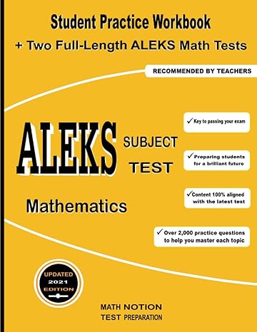 aleks subject test mathematics student practice workbook + two full length aleks math tests 1st edition