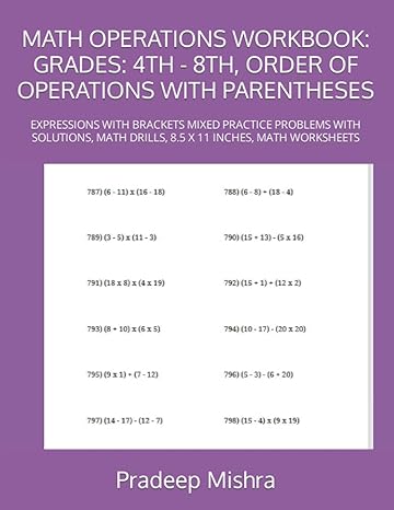 math operations workbook grades 4th 8th order of operations with parentheses expressions with brackets mixed