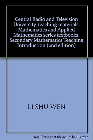 central radio and television university teaching materials mathematics and applied mathematics series