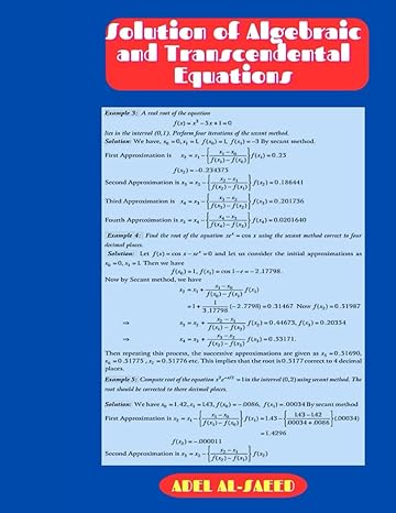 solution of algebraic and transcendental equations 1st edition adel al saeed b0c2s4myyv, 979-8391877943