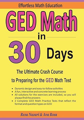 ged math in 30 days the ultimate crash course to preparing for the ged math test 1st edition reza nazari ,ava