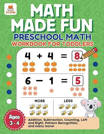 math made fun preschool math workbook for toddlers ages 3 4 number tracing addition subtraction counting