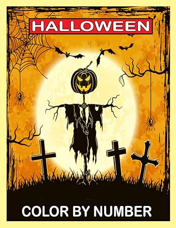 halloween color by number spooky fun tricks and treats relaxing coloring pages for adults relaxation