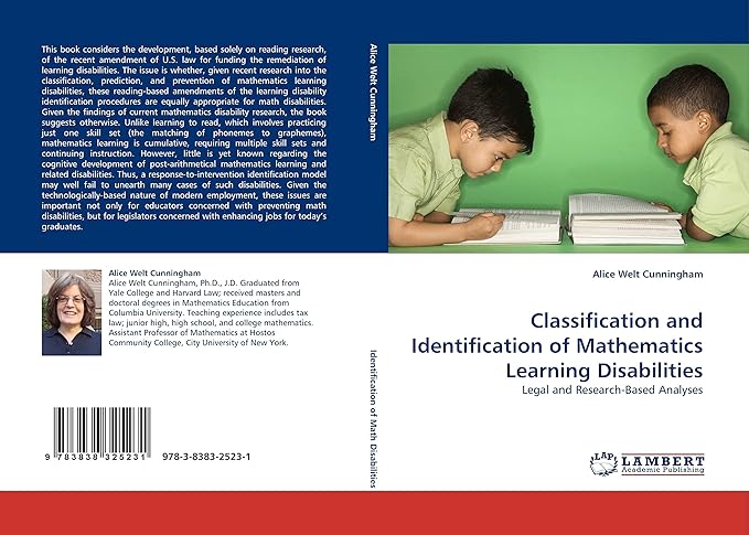 classification and identification of mathematics learning disabilities legal and research based analyses 1st