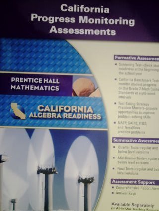 algebra readiness california progress monitoring assessments circa 1990th edition prentice hall mathematics
