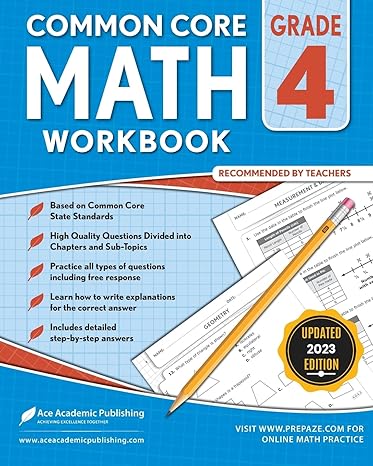 common core math workbook grade 4 1st edition ace academic publishing 1949383954, 978-1949383959