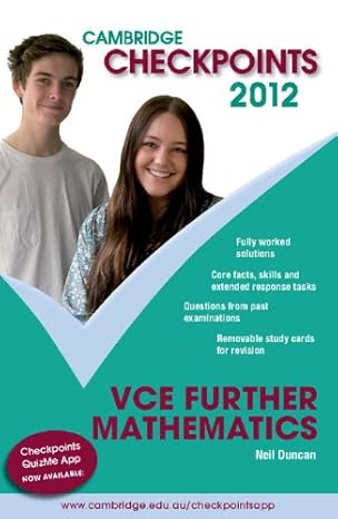 cambridge checkpoints vce further mathematics 2012 1st edition neil duncan 1107662303, 978-1107662308