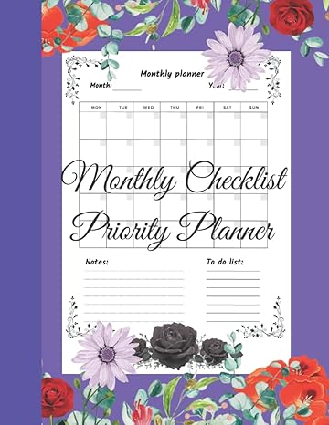 monthly checklist priority planner 1st edition hari kumar kunnath b0bntqwtr2