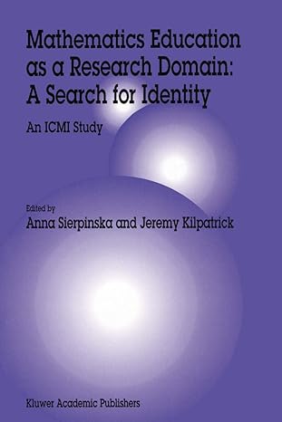 mathematics education as a research domain a search for identity an icmi study 1998th edition anna sierpinska