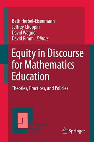 equity in discourse for mathematics education theories practices and policies 2012th edition beth herbel