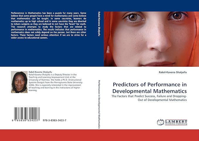 predictors of performance in developmental mathematics the factors that predict success failure and dropping