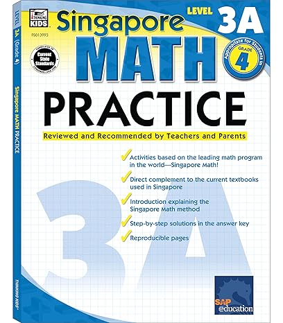 singapore math level 3a math practice workbook for 4th grade paperback ages 9 10 with answer key workbook