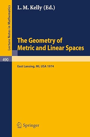 the geometry of metric and linear spaces proceedings of a conference held at michigan state university east