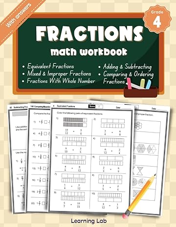 fractions math workbook grade 4 equivalent fractions converting improper fractions to mixed numbers adding