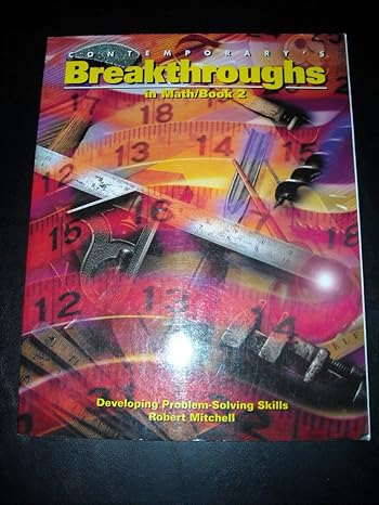 contemporarys breakthroughs in math book 2 developing problem solving skills 1st edition robert mitchell