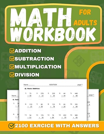 math workbook for adults practice basic math 2100 simple for addition subtraction multiplication and division