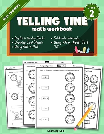 telling time math workbook grade 2 analog and digital clocks 5 minute intervals using past after to and till