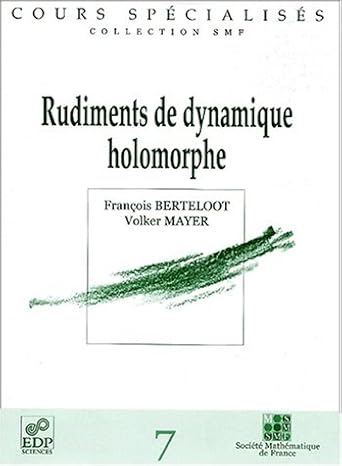 rudiments de dynamique holomorphe 1st edition michele audin 286883521x, 978-2868835215