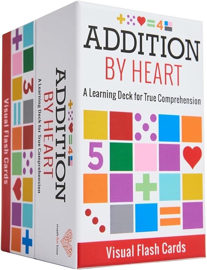 addition by heart visual flash cards a colorful learning deck for true comprehension of addition math facts