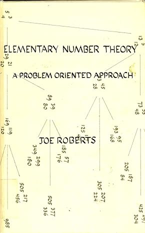 elementary number theory a problem oriented approach 1st edition joe roberts 0262680289, 978-0262680288