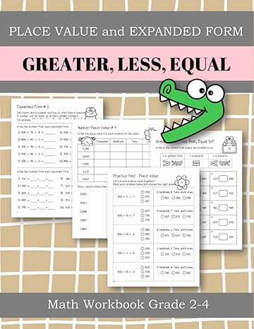 math workbook place value and expanded form greater less equal grade 2 4 reinforcing fundamental math skills