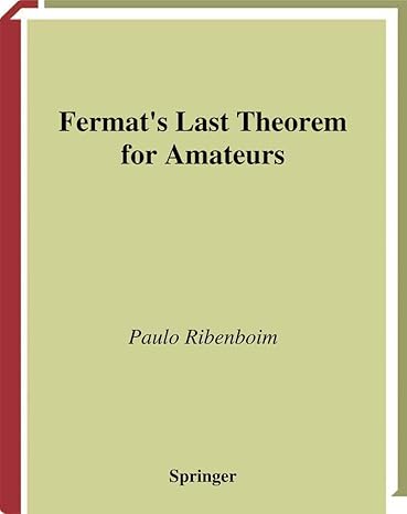 fermats last theorem for amateurs 1st edition paulo ribenboim 1475772866, 978-1475772869