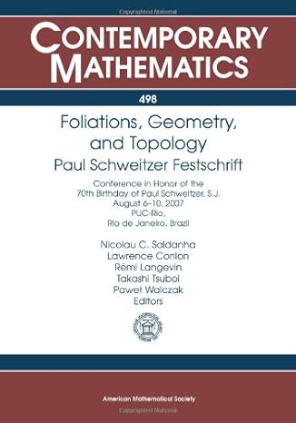 foliations geometry and topology 1st edition and pawel walczak nicolau c saldanha, lawrence conlon, remi