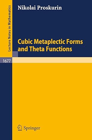 cubic metaplectic forms and theta functions 1998th edition nikolai proskurin 3540637516, 978-3540637516