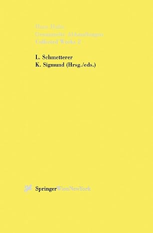 gesammelte abhandlungen ii collected works ii 1st. aufl. 1996th edition hans hahn ,leopold schmetterer ,karl