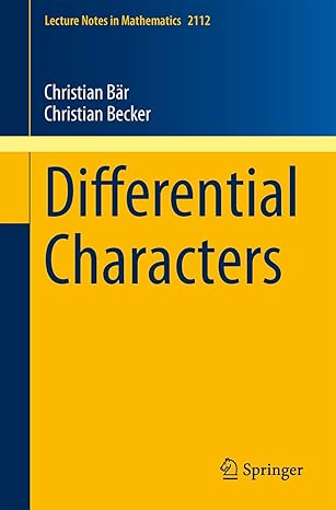 differential characters 2014th edition christian bar ,christian becker 3319070339, 978-3319070339