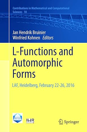 l functions and automorphic forms laf heidelberg february 22 26 2016 1st edition jan hendrik bruinier