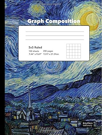 starry night graph composition book 5 x 5 squared paper 1st edition books imythica 1535588195, 978-1535588195