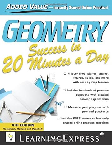 geometry success in 20 minutes a day 4th edition learningexpress llc 1576859916, 978-1576859919