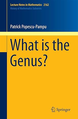 what is the genus 1st edition patrick popescu pampu 3319423118, 978-3319423111