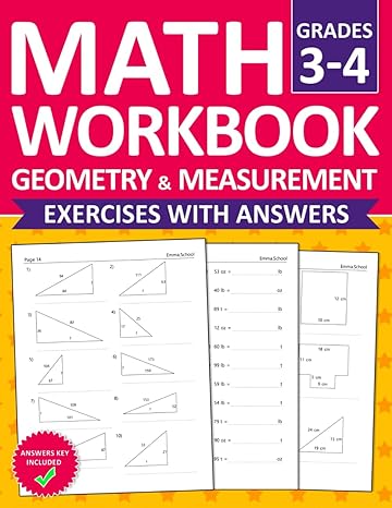 geometry and measurement workbook for grades 3 and 4 geometry and measurement math practice exercises with