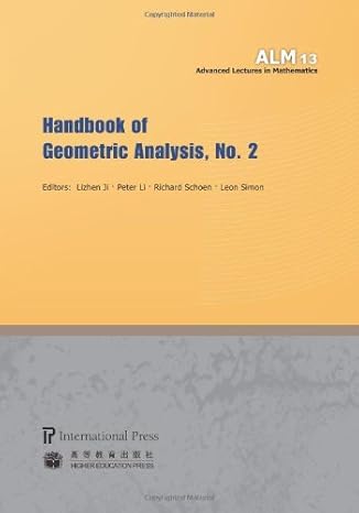 handbook of geometric analysis no 2 1st edition various ,lizhen ji ,peter li ,irvine ,richard schoen ,leon