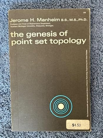 the genesis of point set topology macmillan edition jerome henry manheim b0000cmbup