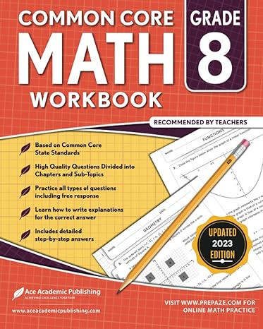 8th grade math workbook common core math workbook 1st edition ace academic publishing 1949383326,