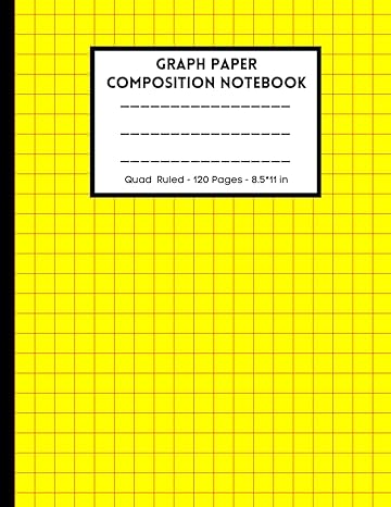 vibrant graph composition book 8 5x11 red grid on yellow quad ruled 120 pages infuse energy and creativity