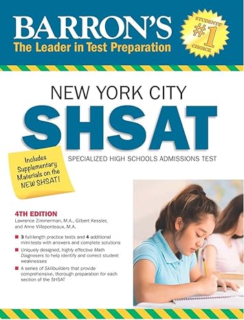 barron s shsat new york city specialized high schools admissions test 4th edition lawrence zimmerman m.a.