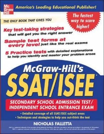 mcgraw hill s ssat and isee high school entrance examinations 1st edition nicholas falletta b0012fb9r0