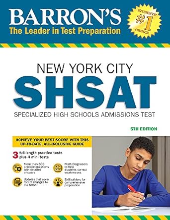 barron s shsat new york city specialized high schools admissions test 5th edition barrons test prep division